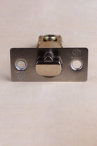G Decor engraved satin faceplate on the tubular mortice latch, front view