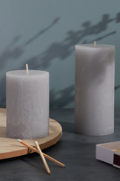 Scented Marble Modern Light Grey Patchouli, Perfect for Meditation, Pillar Candle