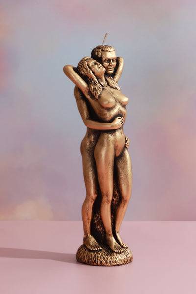 Lovers Embrace Romantic Bronze 3D Candle