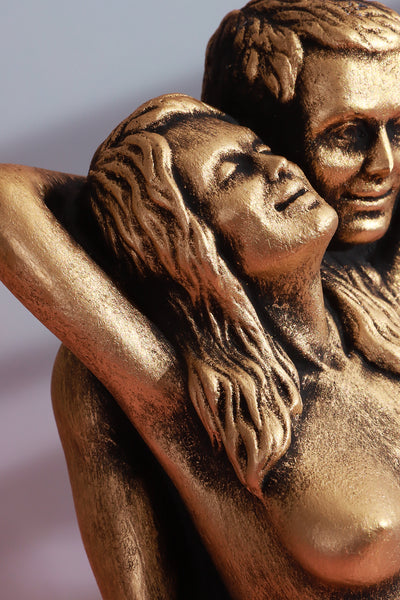 Lovers Embrace Romantic Bronze 3D Candle