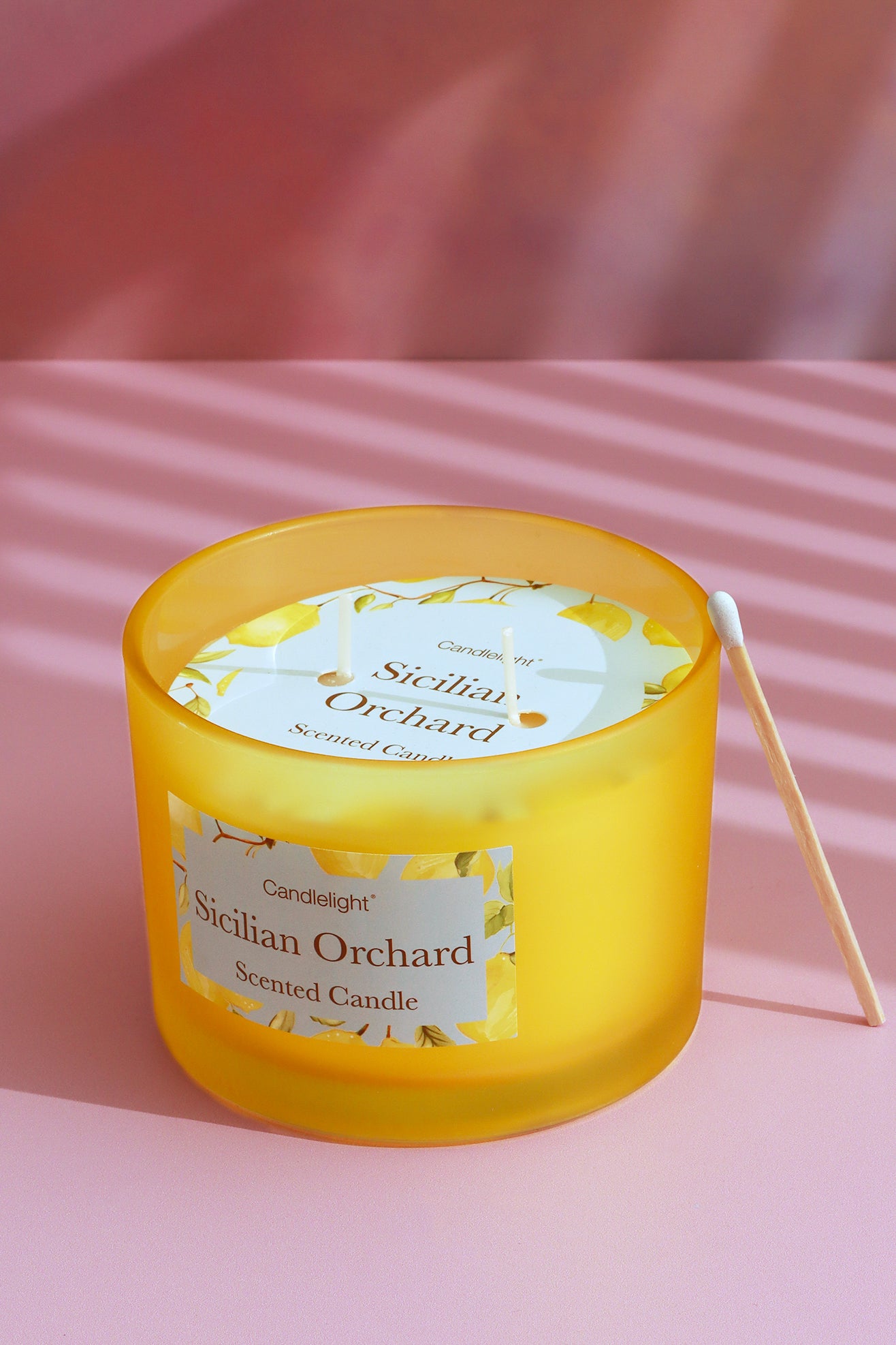 Sicilian Orchard 2-Wick Scented Candle in Large Yellow Jar