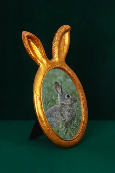 Bunny Ear Elegance Gold Oval Photo Frames