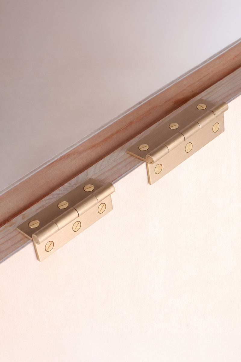 Cupboard Butt Hinge, Satin Brass