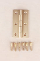 2.5 inch 64mm cupboard butt hinge in satin brass, lacquered finish