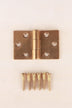 Backflap hinge in aged brass, unlacquered living finish