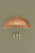 Fluted cup pull in aged brass, unlacquered living finish