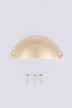 Stepped Rim cup pull in satin brass, lacquered finish