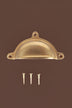 Classic cup pull in aged brass, unlacquered living finish