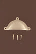 Classic cup pull in satin brass, lacquered finish