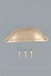 Deep Scoop cup pull in satin brass, lacquered finish