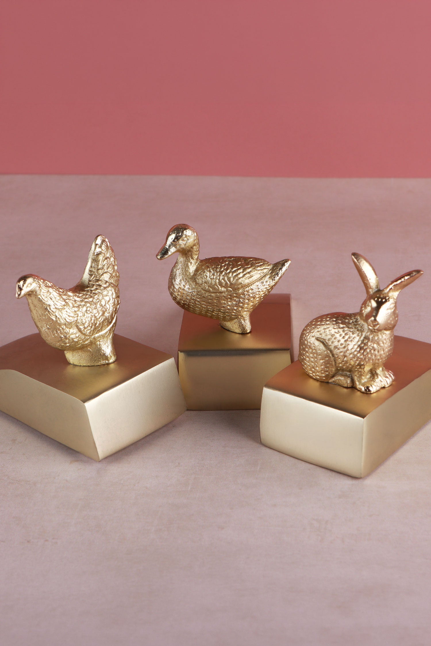 Polished brass Homestead door stoppers holding an interior door