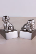 Chrome Companion door stoppers holding an interior door