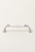 Quiet Living Crackle Ceramic Pull Handle in White and Soft Grey — lifestyle view, G Decor