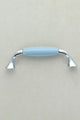 Quiet Living Selection Handcrafted and Hand-Painted Ceramic Pull Handle with Chrome