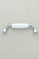Quiet Living Selection Handcrafted and Hand-Painted Ceramic Pull Handle with Chrome