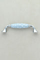 Quiet Living Selection Handcrafted and Hand-Painted Ceramic Pull Handle with Chrome