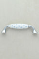 Quiet Living Selection Handcrafted and Hand-Painted Ceramic Pull Handle with Chrome