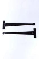18″ Pair of Coinbase T Hinges with Suffolk Thumb Latch in Black — lifestyle view, G Decor