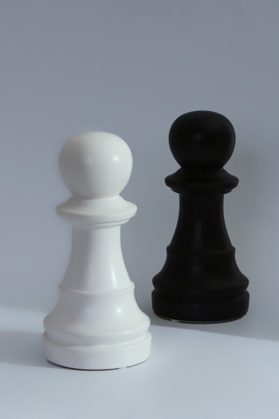 White and Black Large Chess Pawn Piece Decorative Statues