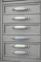 Quiet Living Hand-Painted Ceramic Pull Handle with Chrome Mounts — G Decor