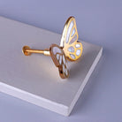 Papillon Royale Brass and Mother of Pearl Butterfly Cabinet Knob — close-up view, G Decor