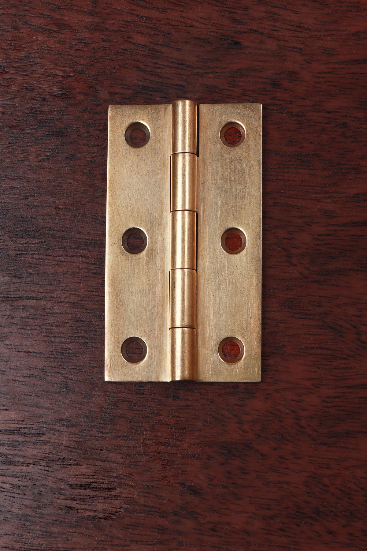 Aged brass cupboard butt hinge, 2.5 inch, solid brass leaves