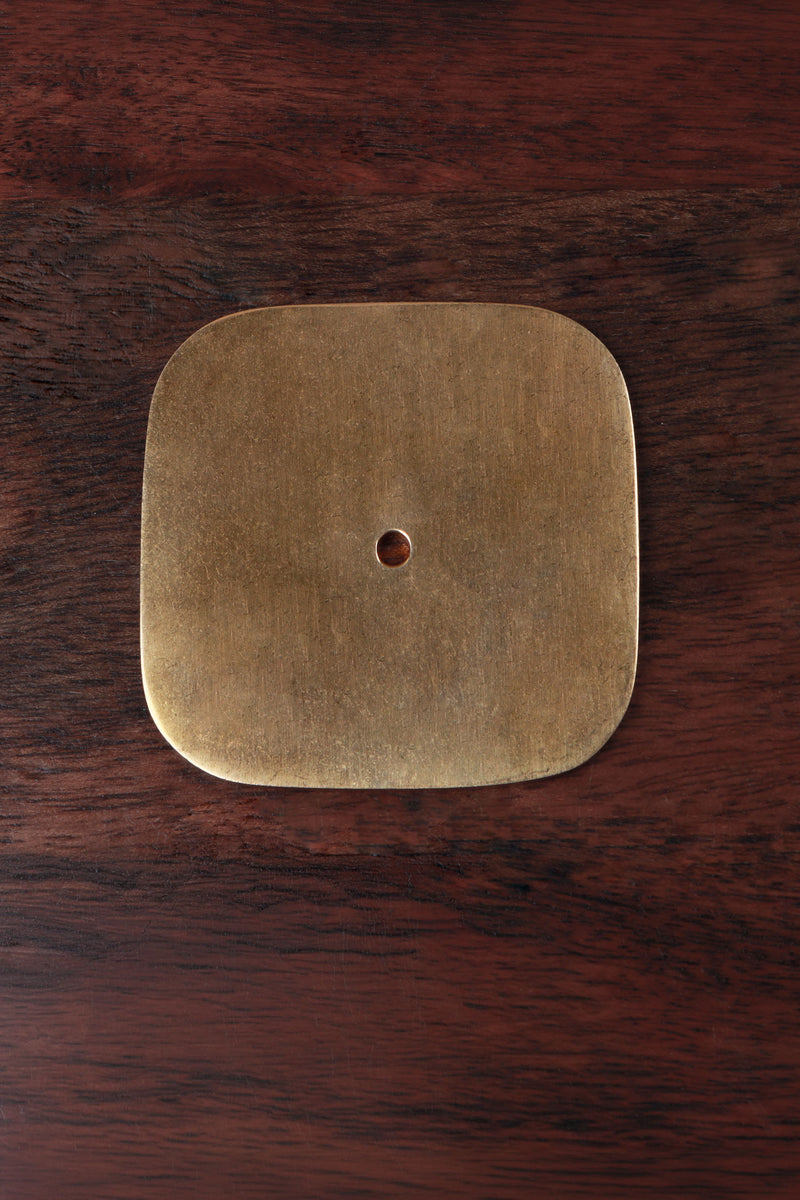 Rounded Square Backplate, Solid Brass