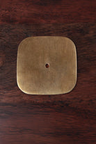Square round-corner aged brass backplate rosette, 50 by 50mm