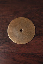 Plain round solid brass backplate in aged brass, 41mm