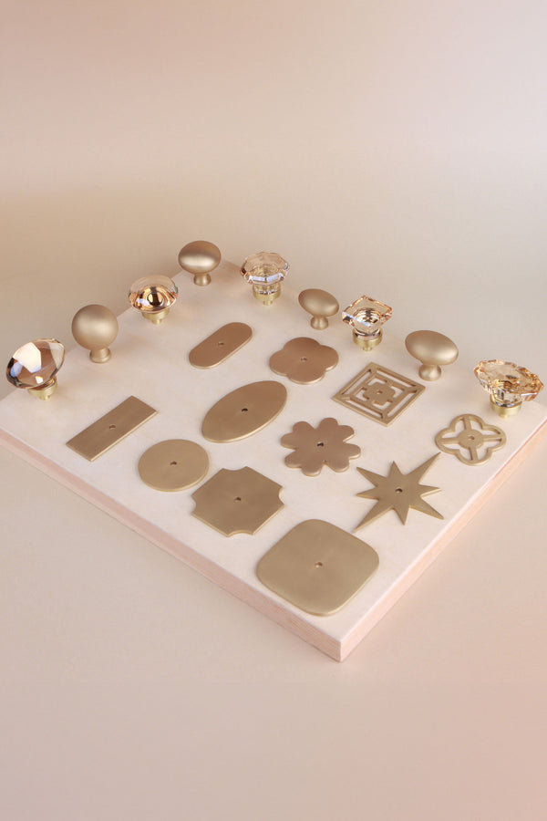 Solid Satin Brass Knob Backplate