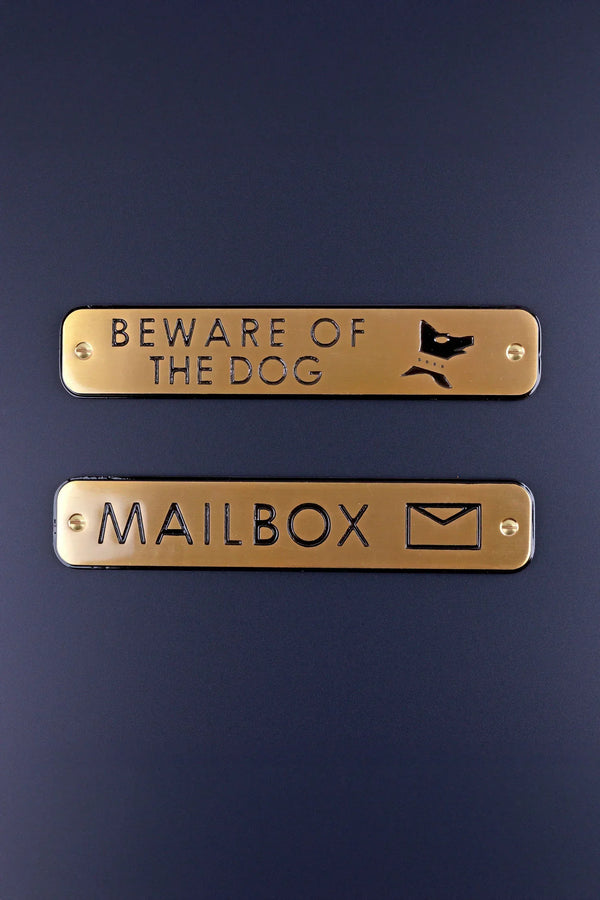 Polished Brass Engraved Door Sign for Beware of the Dog or Mailbox