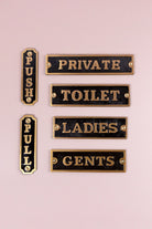 British Pub Black and Brass Raised-Letter Door Sign — G Decor