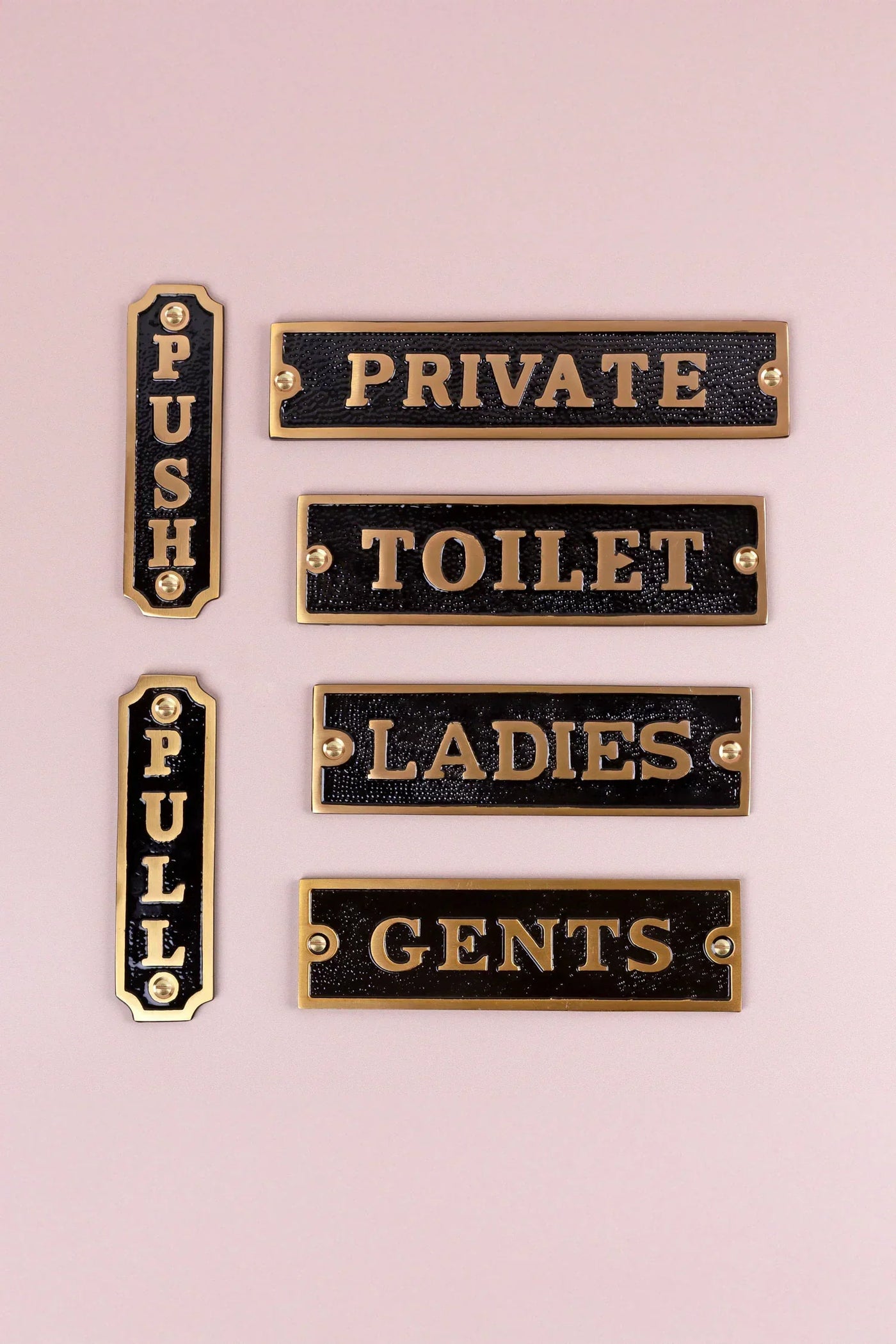British Pub Black and Brass Raised-Letter Door Sign