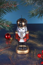 Nutcracker Hand-Painted Christmas Decorative Candle — close-up view, G Decor