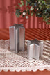 Twinkle Star Silver Decorative Centrepiece Candle — close-up view, G Decor