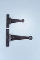 4″ or 6″ Pair of Hand-Forged Coinbase T Hinges in Beeswax Finish — G Decor