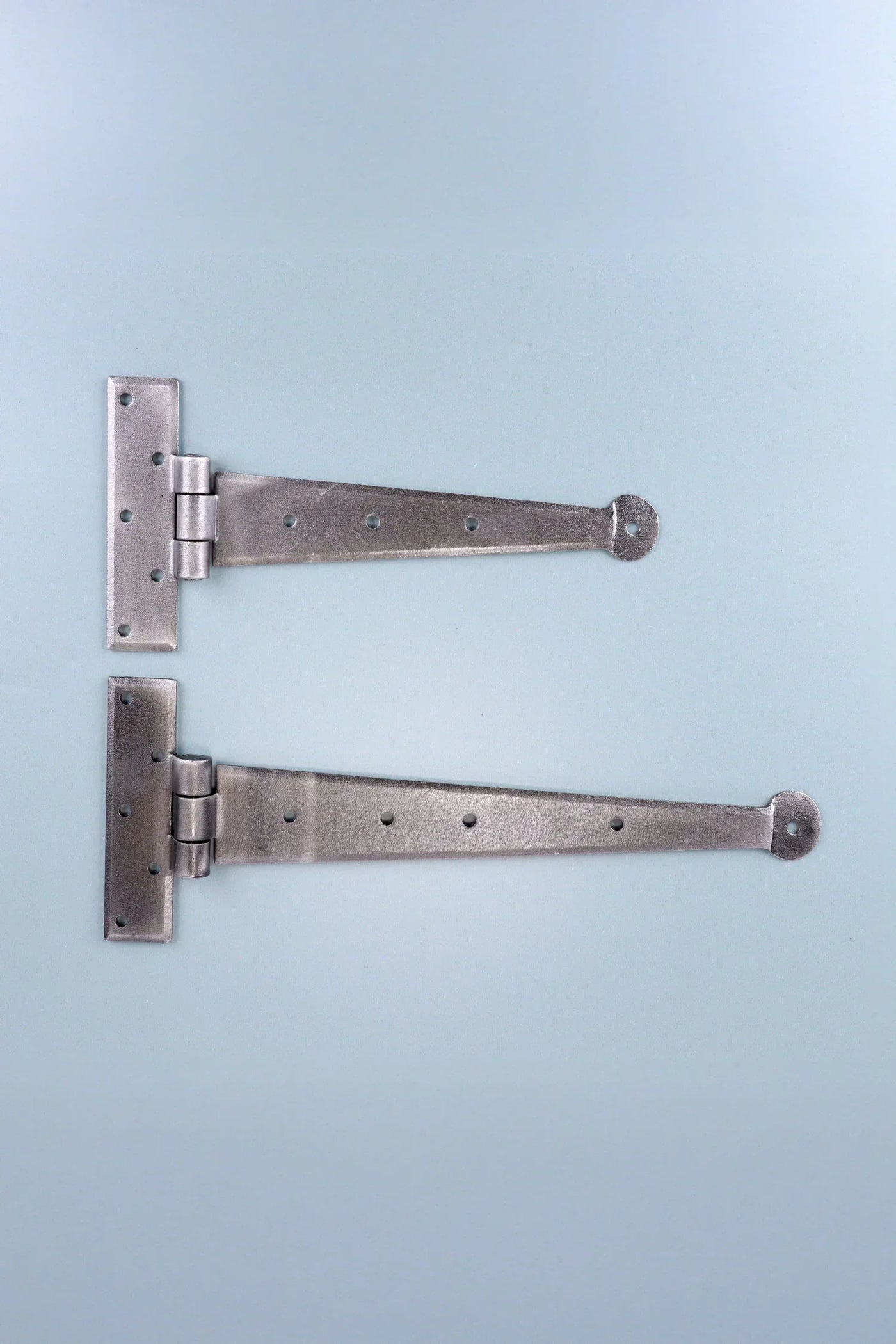 9″ or 12″ Pair of Hand-Forged Coinbase T Hinges in Pewter Finish