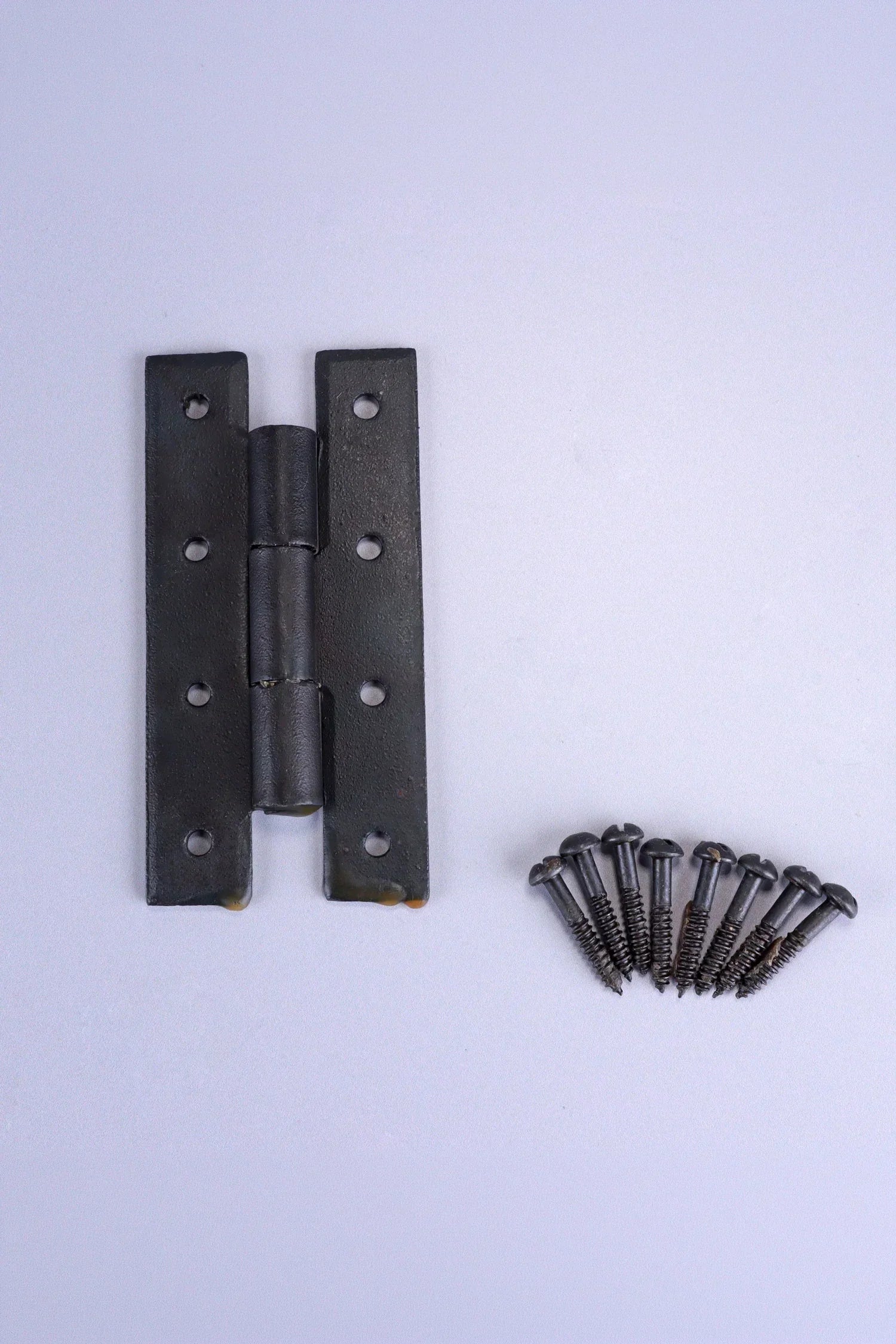 Pair of Hand-Forged Iron H Hinges, Beeswax — alternate view, G Decor