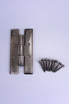 Pair of Hand-Forged Iron H Hinges, Pewter — alternate view, G Decor
