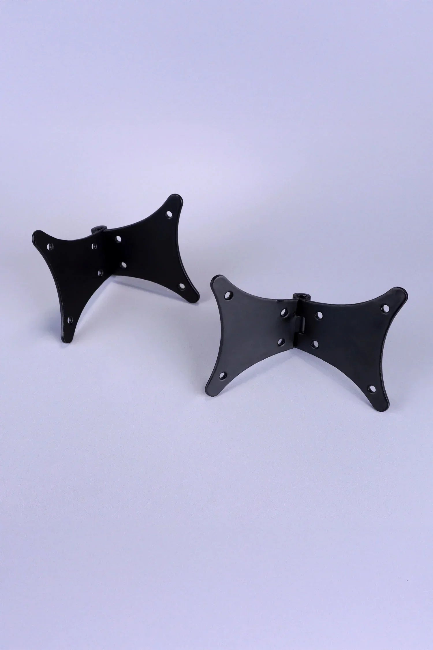 Pair of Hand-Forged Iron Butterfly Hinges, Black — view 5, G Decor