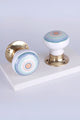 Decorative ceramic and brass door knobs with geometric pattern, G Decor hardware