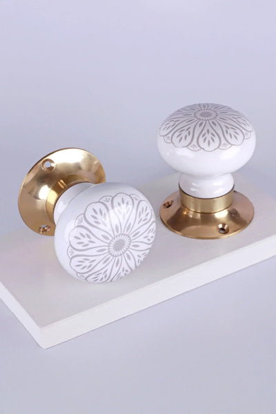 Success Porcelain Mortice Door Knobs with Brass Base