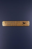 Polished Brass Engraved Door Sign for Beware of the Dog or Mailbox — alternate view, G Decor