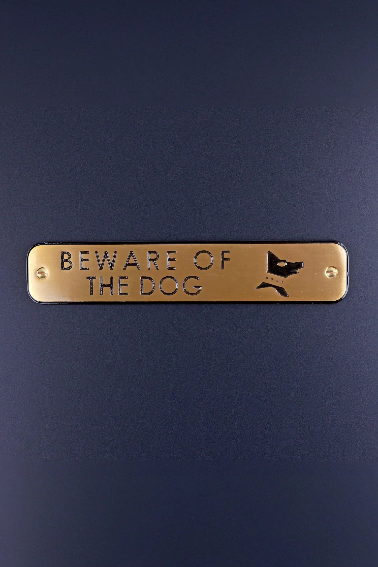 Polished Brass Engraved Door Sign for Beware of the Dog or Mailbox — alternate view, G Decor