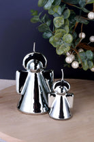 Mirror Glass Silver Angel Sculptural Candle — G Decor