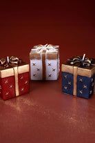 Gift Box Celebration Candle in Holiday Red Midnight Blue or Soft White — G Decor