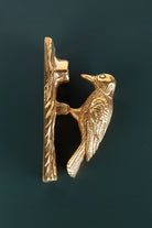 Woodpecker Polished Brass Door Knocker — alternate view, G Decor