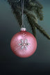 Blush Snowflake and Pink Silver Ombré Glass Christmas Tree Baubles — alternate view, G Decor