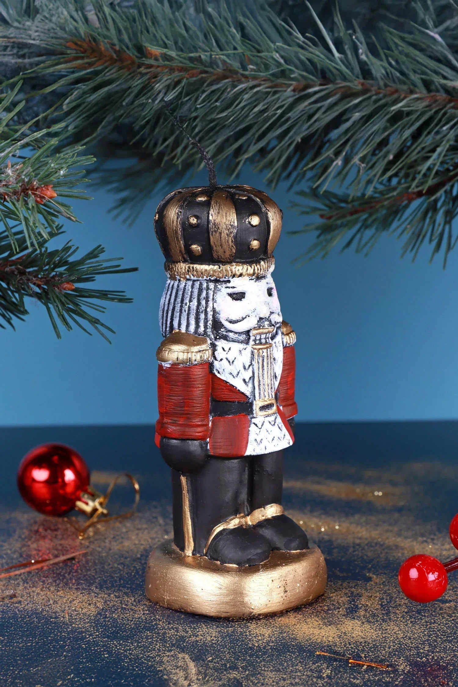 Nutcracker Hand-Painted Christmas Decorative Candle — alternate view, G Decor