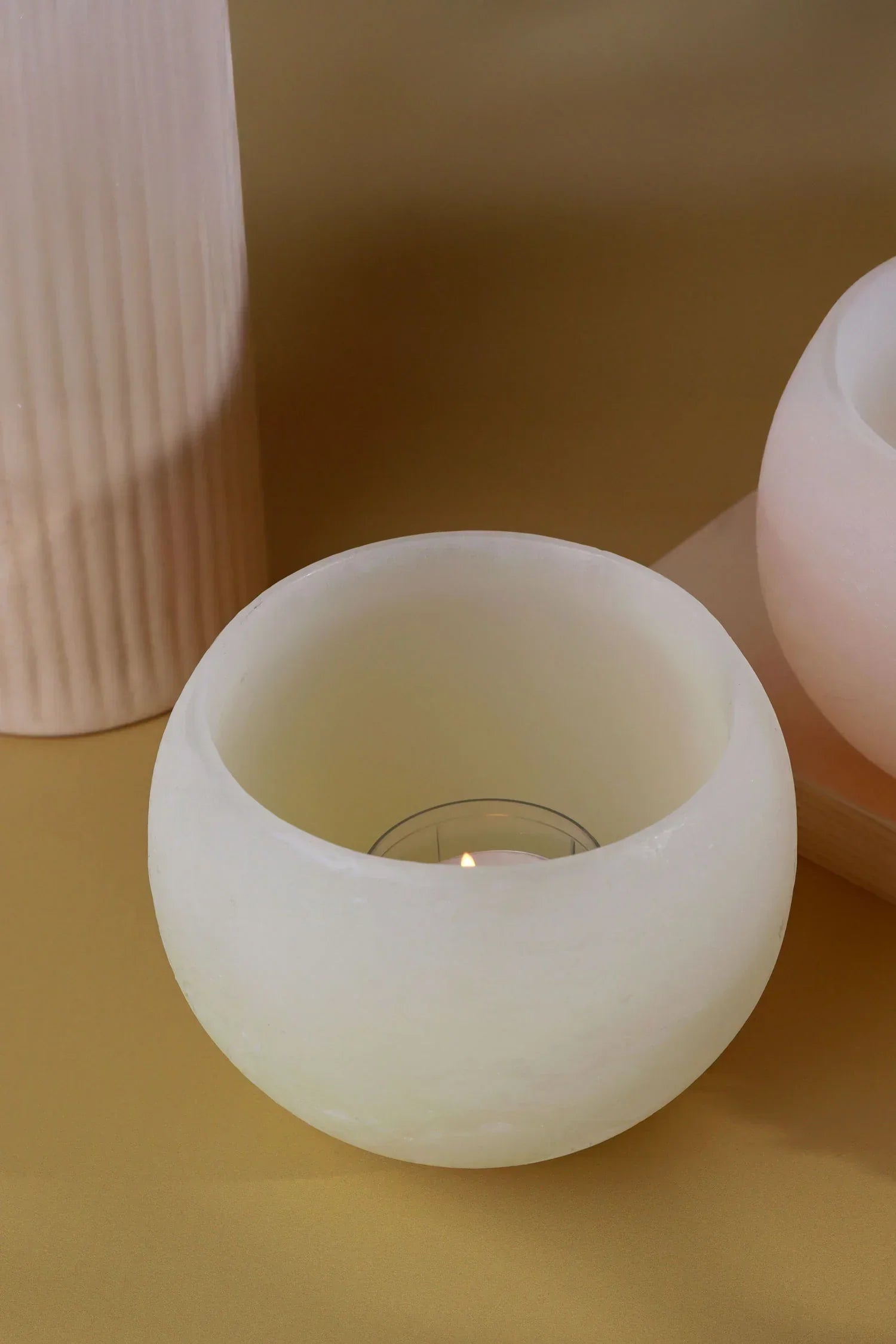 Pastelle Wax Tealight Lantern Holder in Soft Blush — view 8, G Decor